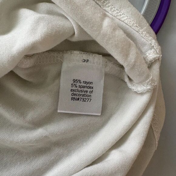 Apt 9 Tunic White w/Floral Embroidered Design Size Large EUC - Picture 8 of 10